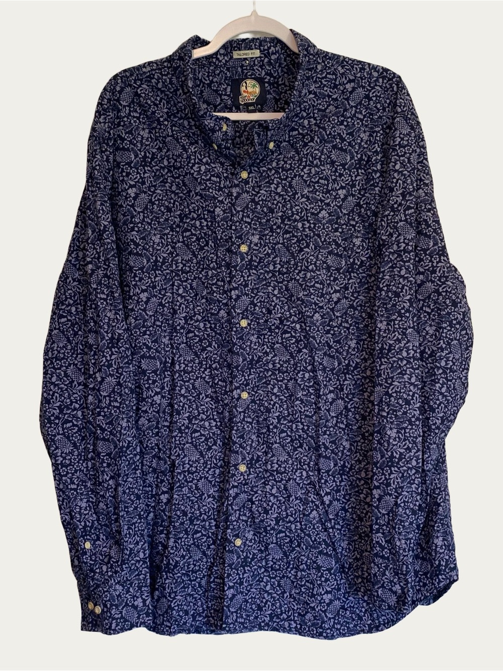 reyn spooner Navy and White Floral Pineapple Print Shirt Tailored Fit 3XL